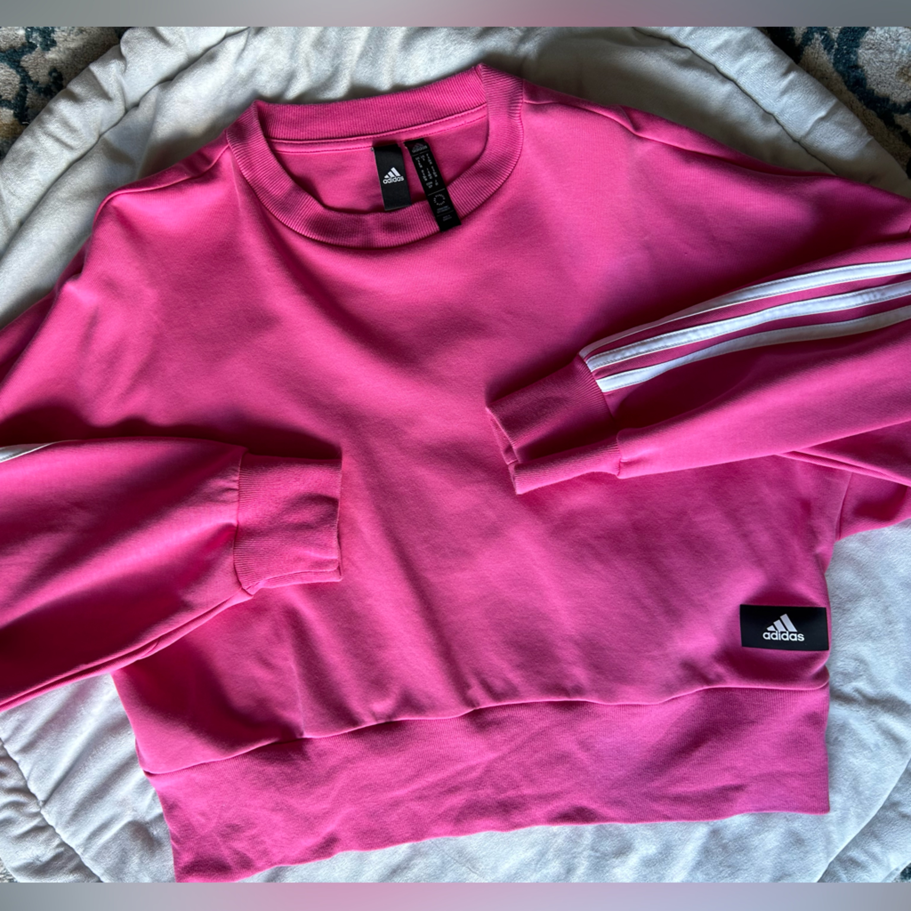 Hot Pink Adidas Crew Neck Size Small